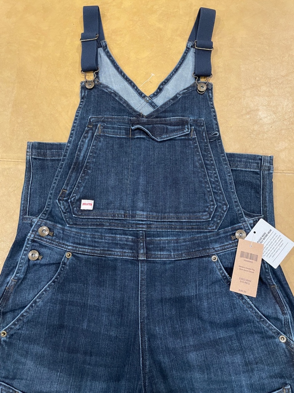 Duluth Trading Co Dark Blue Denim Straight Leg Overalls